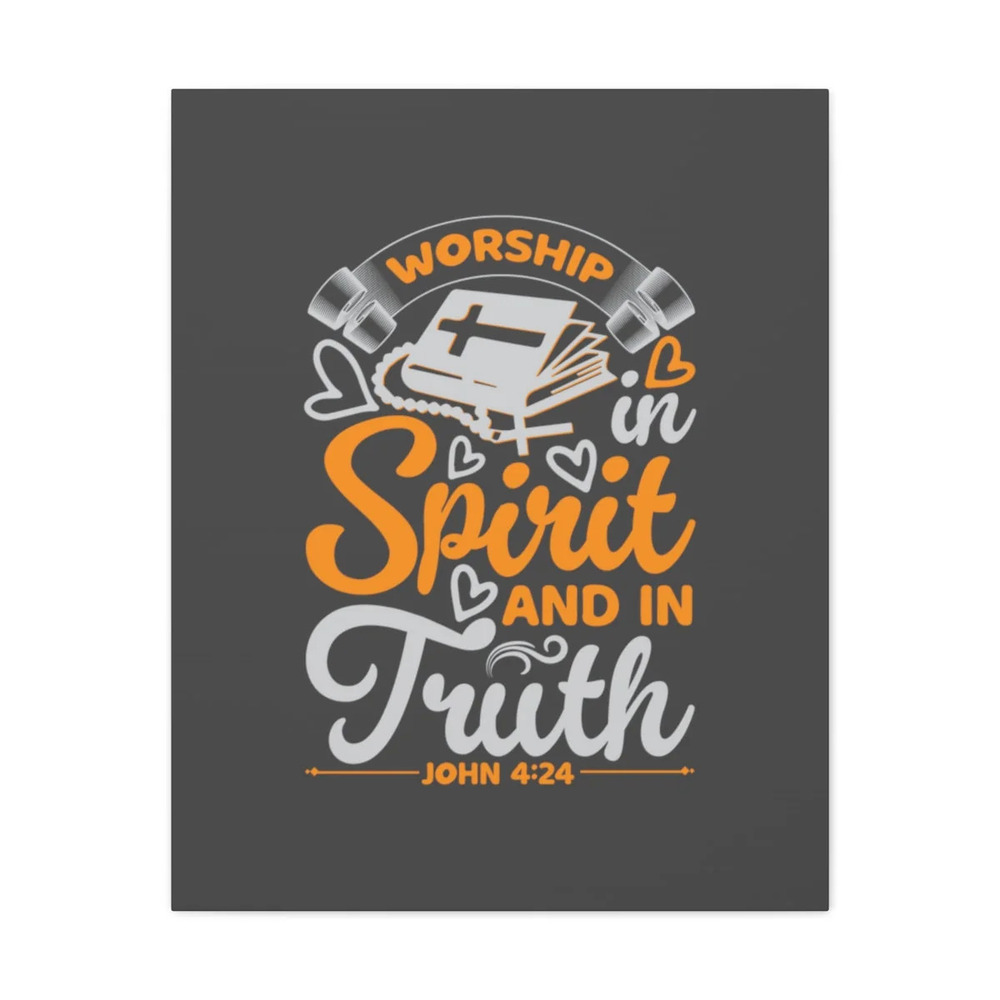 Scripture Walls John 4:24 In Spirit And In Truth Orange Bible Verse Canvas
